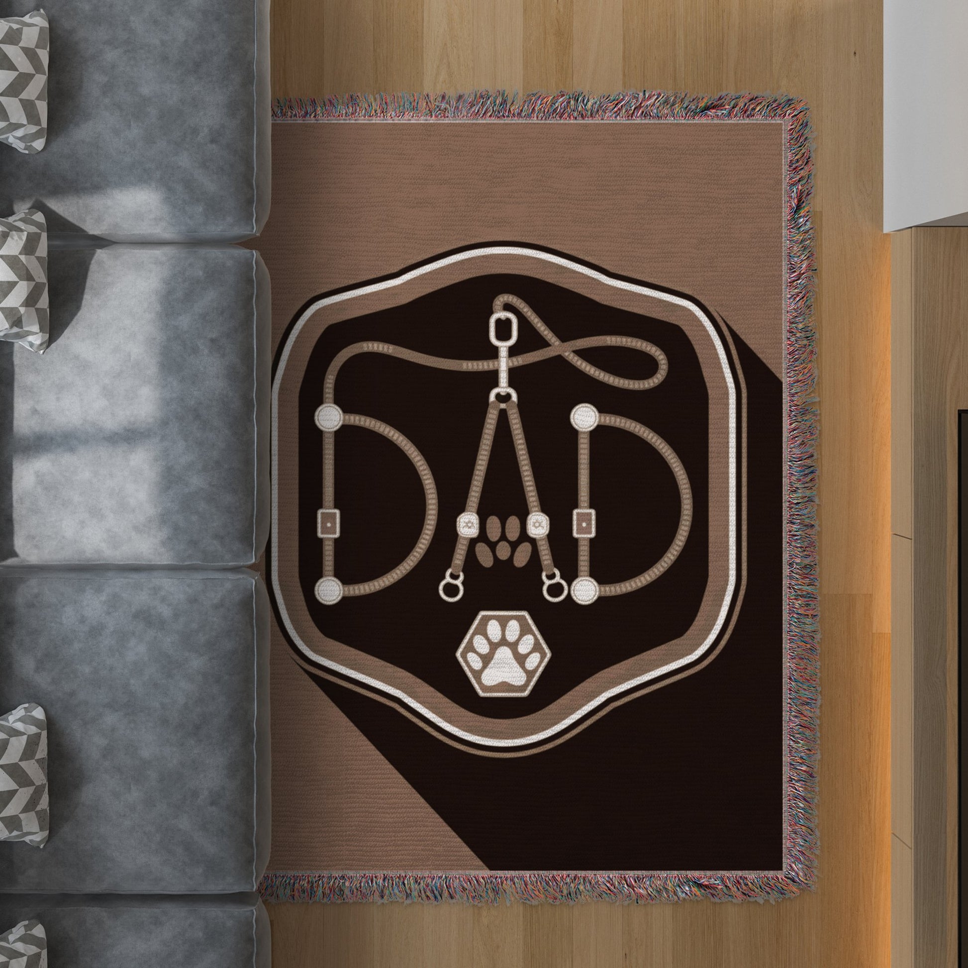 Unique Dad Paw Print Design Decorative Rug Product