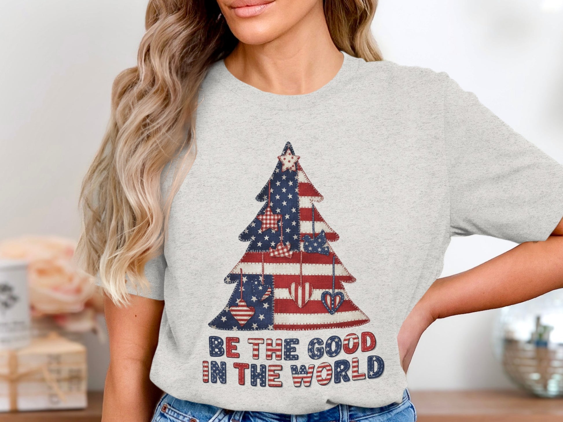 Be The Good in the World Patriotic Tree Shirt