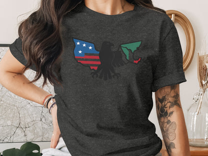 Stylish Black Graphic Eagle Design T-shirt product