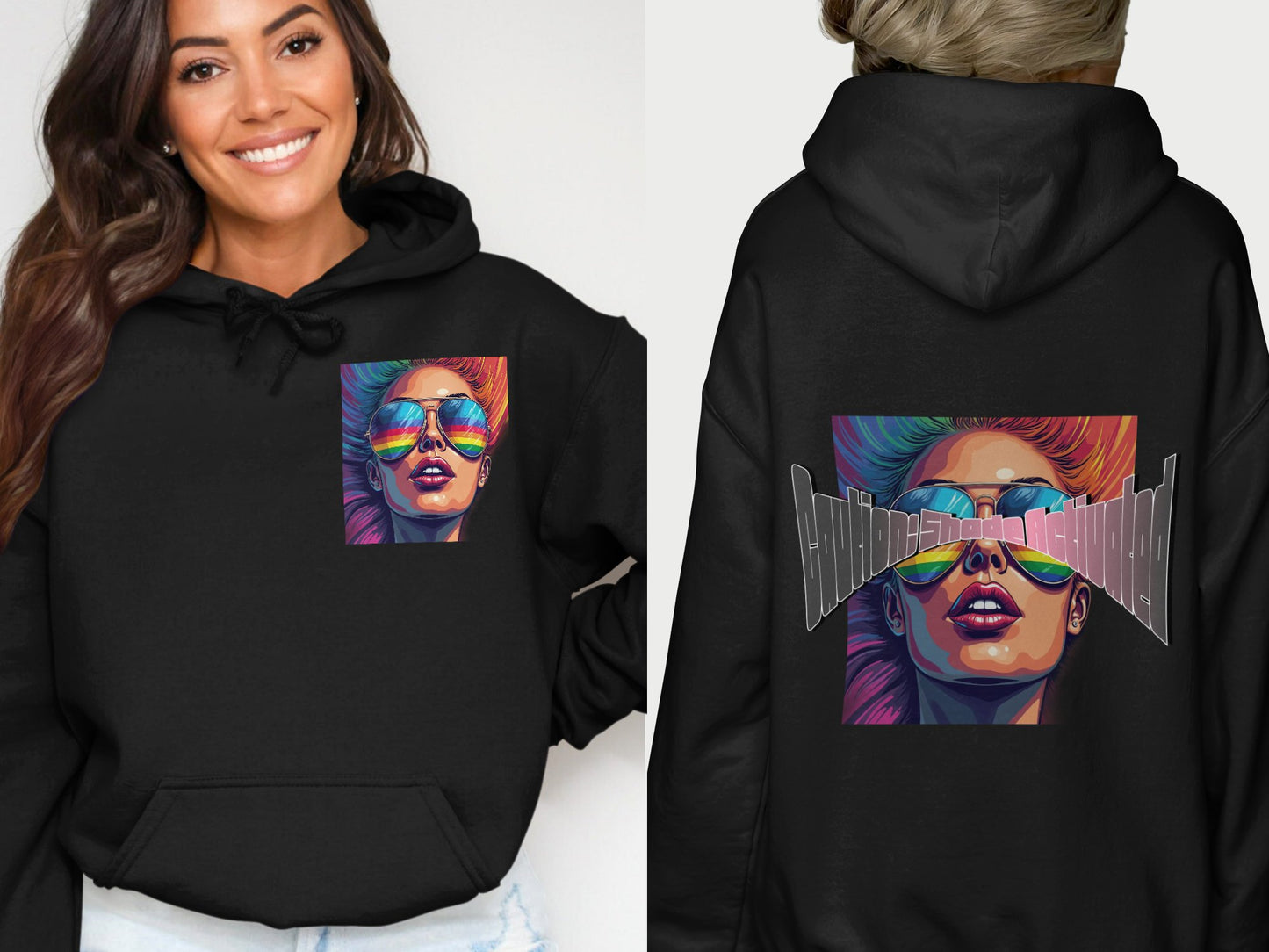 Rainbow Reflections Hoodie with Bold Color Art product