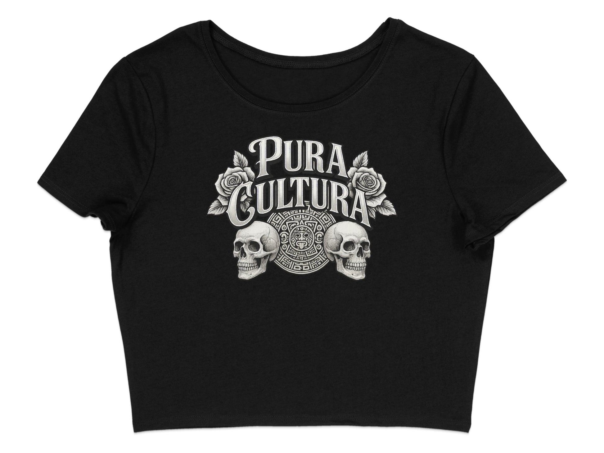 Pura Cultura Stylish Tee with Skull and Aztec Design product type