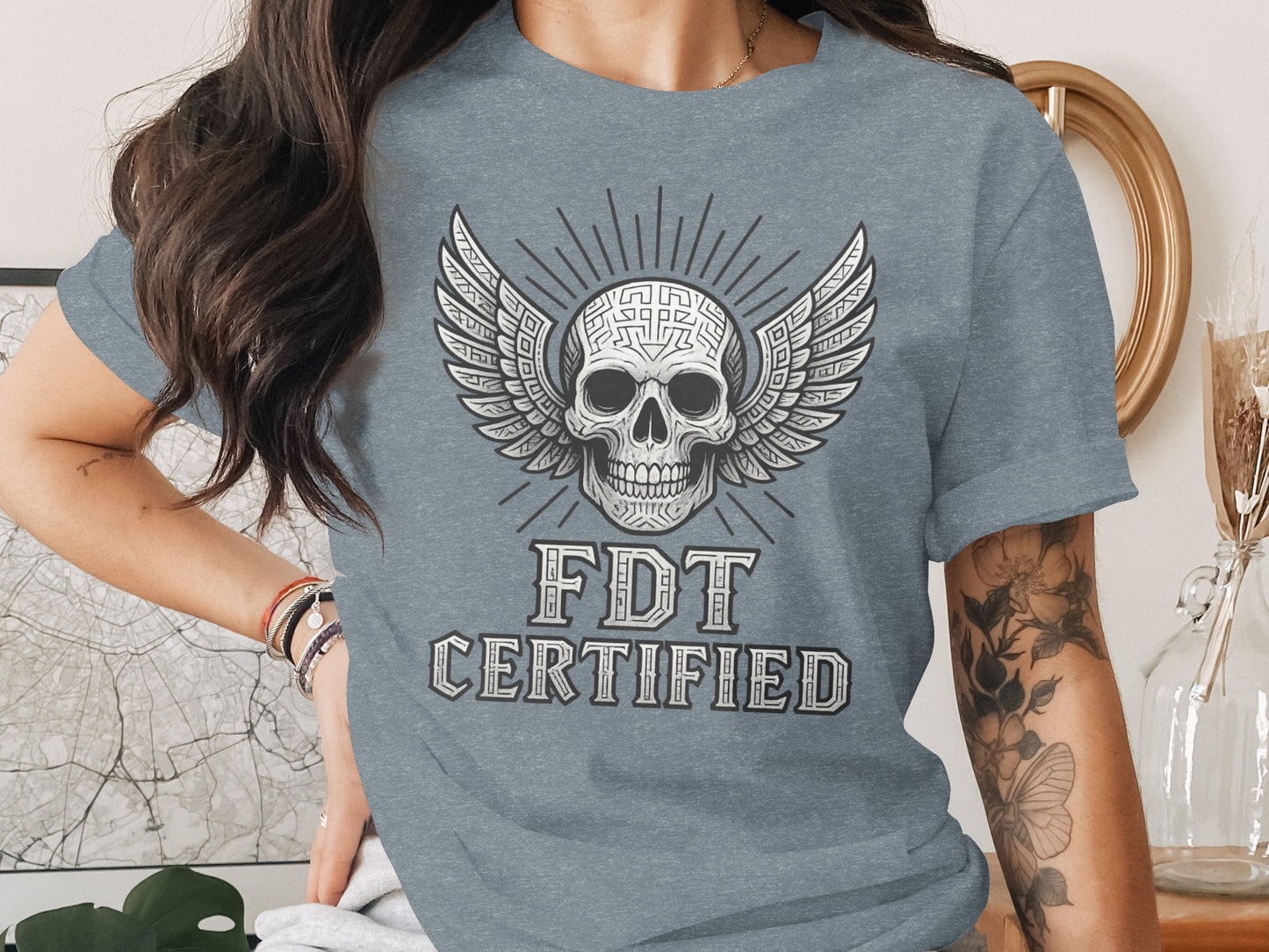 FDT Certified Skull with Wings Graphic T-Shirt Product