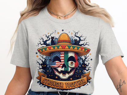 Stronger Together Skull Design Graphic Tee product