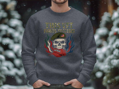 This Vet Fights Fascism Graphic Sweatshirt product type