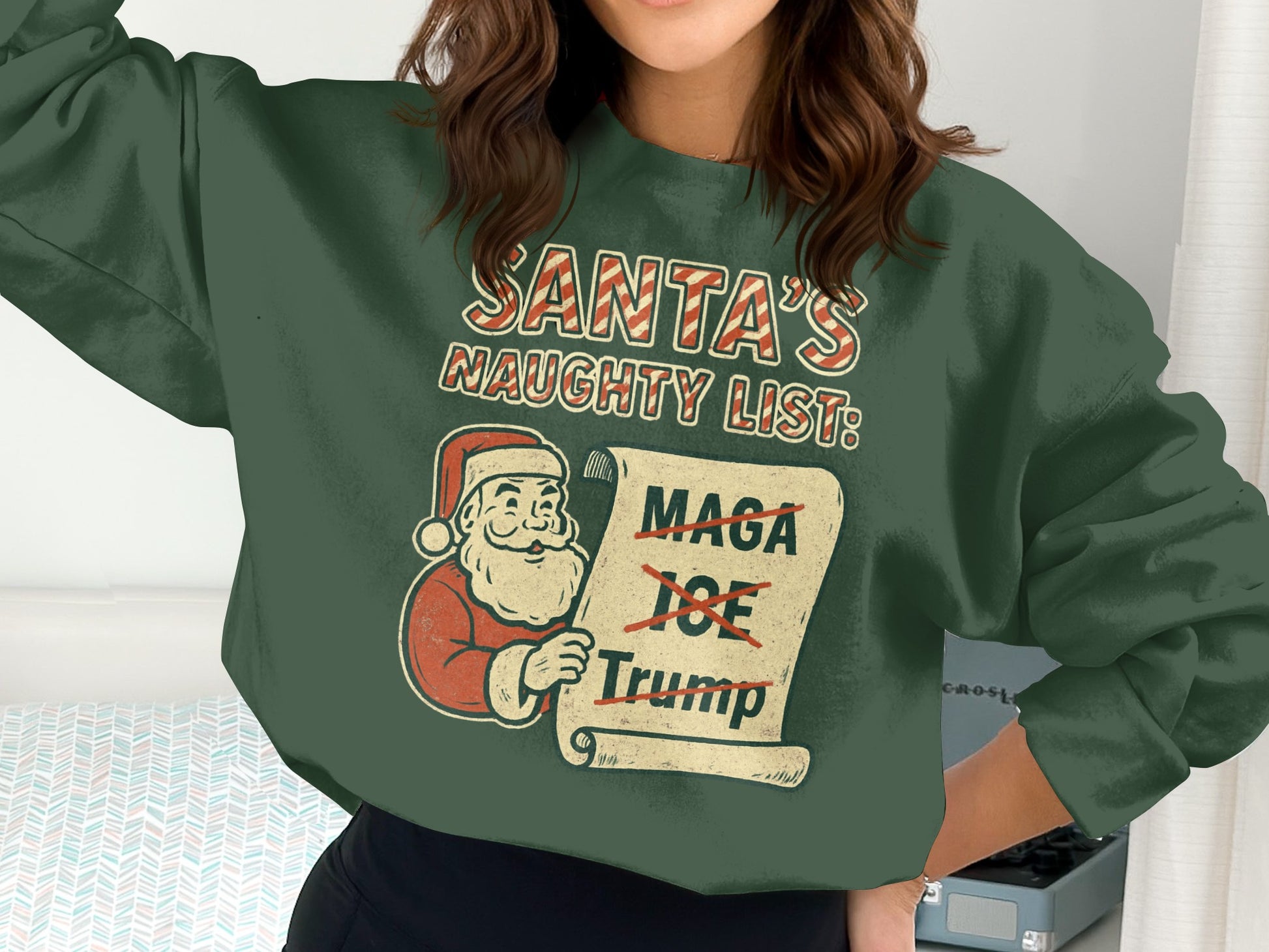 Funny Santa's Naughty List Sweatshirt for Christmas