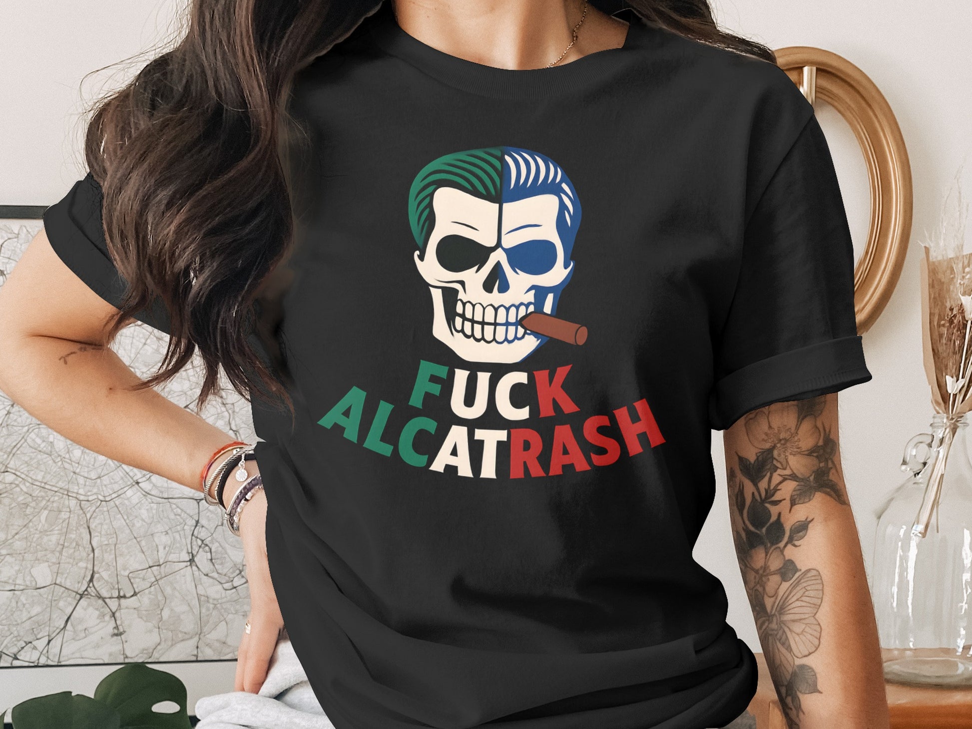 Skull with Cigar Fuck Alcatrash T-Shirt product
