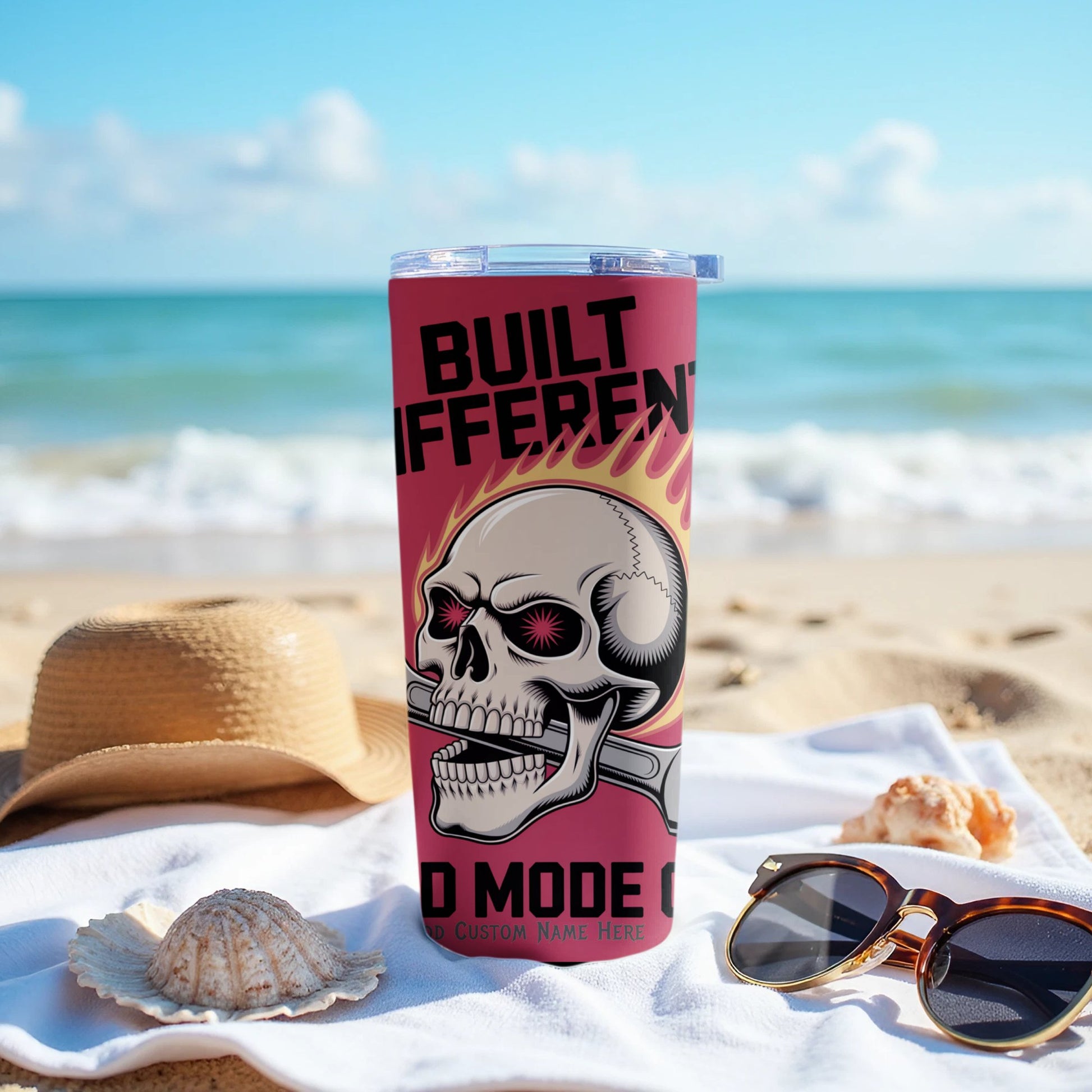 Built Different Red Mode Skull Tumbler product