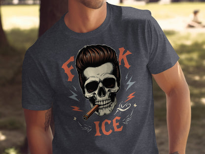 Skull with Cigar and Bold Letters Graphic T-Shirt Product