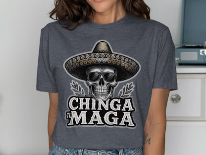 Chinga Tu Maga Graphic Skull T-Shirt product