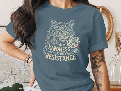Kindness Is My Resistance Cat Graphic Shirt