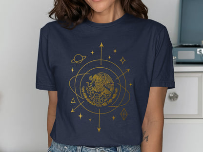 Celestial Design Mexican Eagle Graphic Tee product