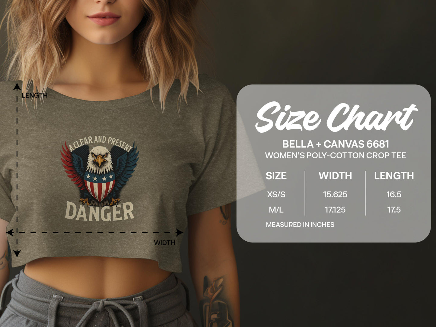 Stylish USA Themed Eagle Print Women's Crop Top product