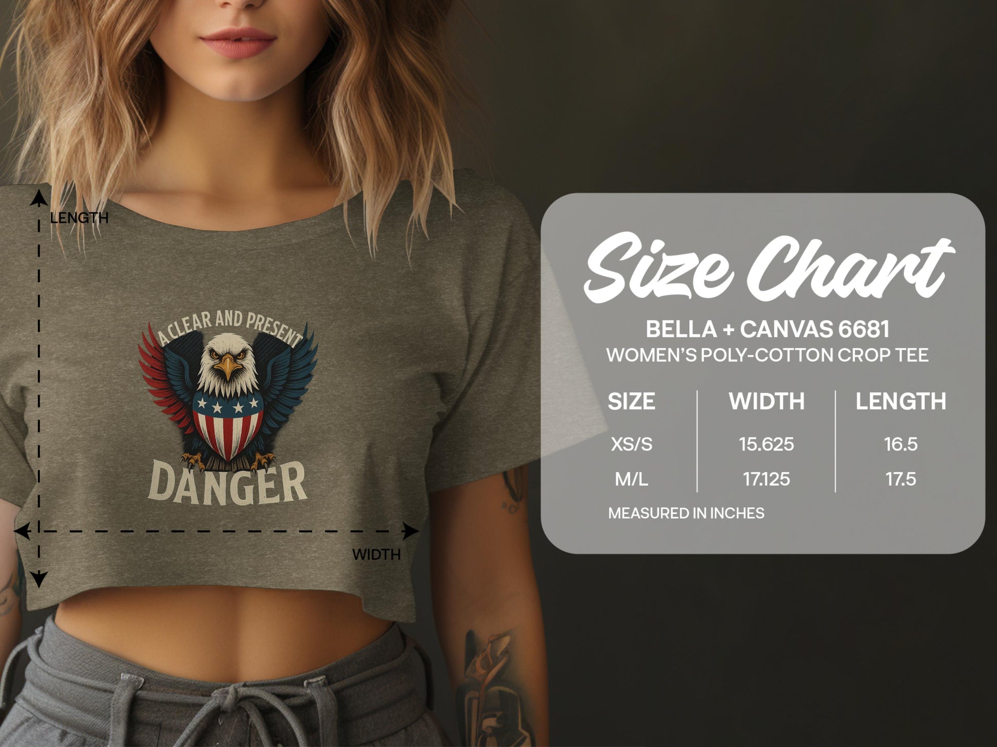 Stylish USA Themed Eagle Print Women's Crop Top product