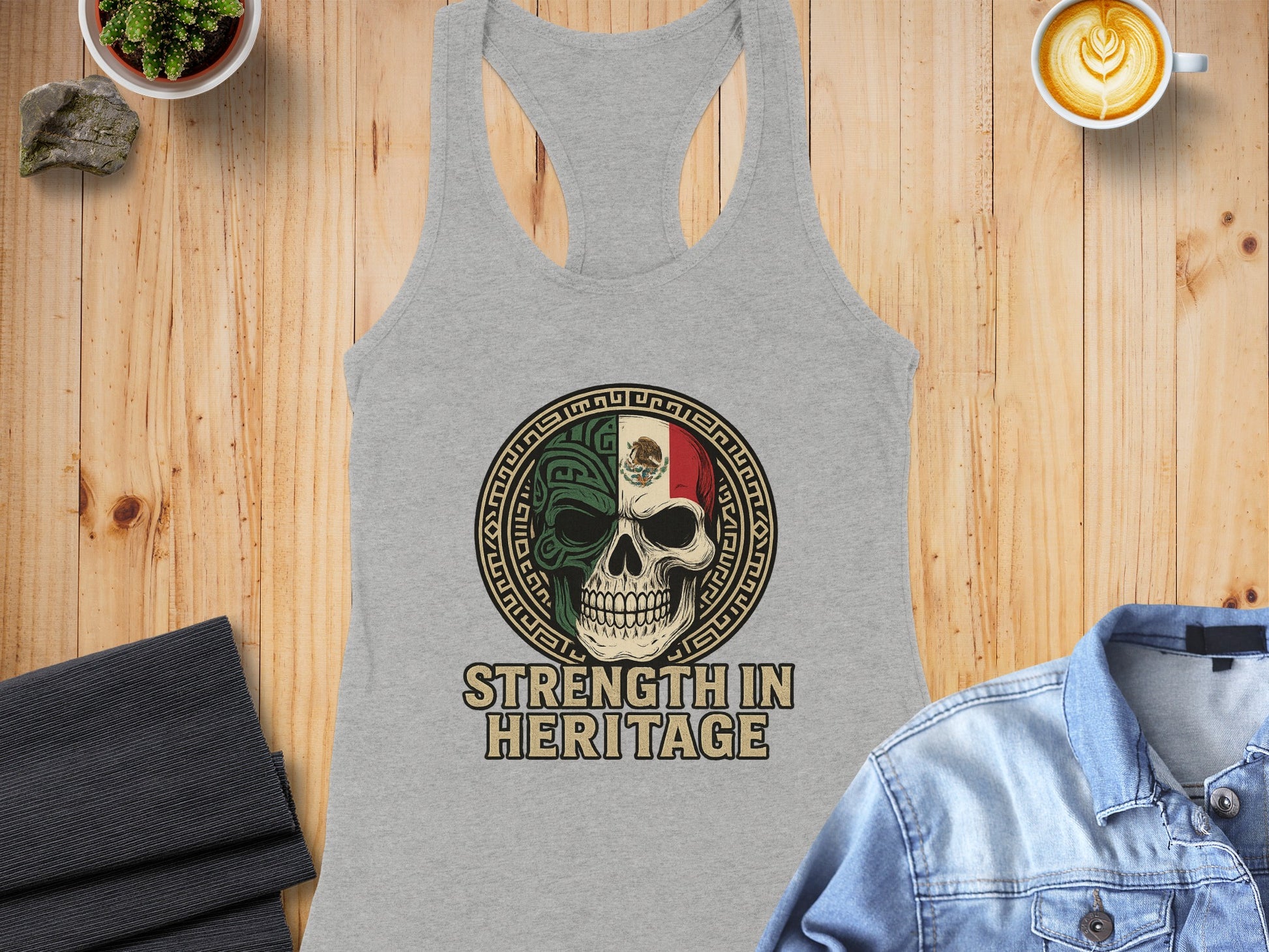 Strength in Heritage Skull Graphic Tank Top