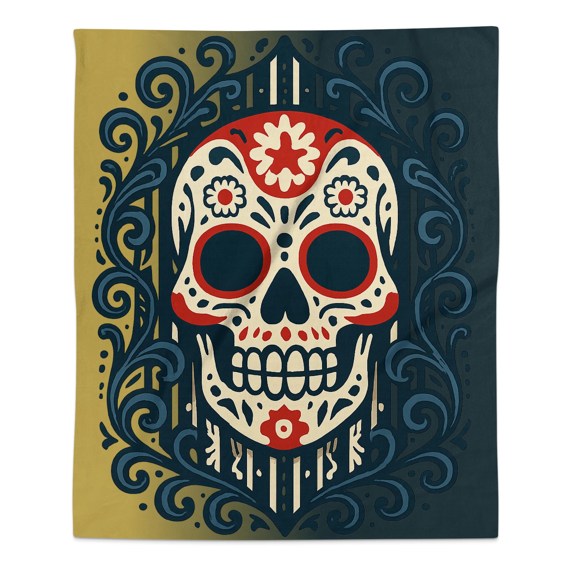 Bold Sugar Skull Design Detailed Art tapestry product