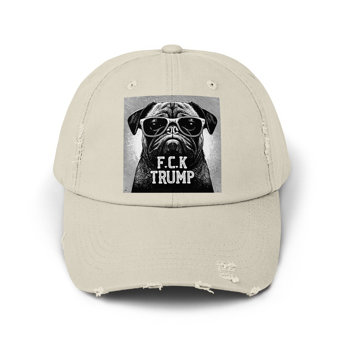 FCK Trump Pug Graphic Design Light Beige Hat product