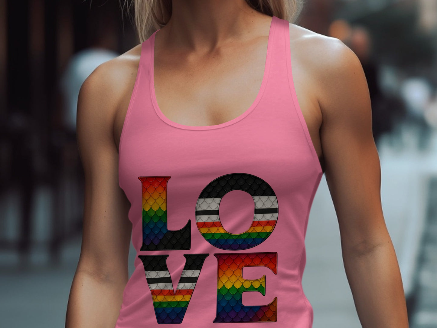 Pride LOVE Rainbow Text Sleeveless Top product type