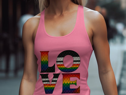 Pride LOVE Rainbow Text Sleeveless Top product type