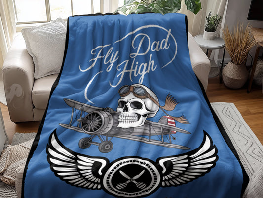 Fly Dad High Skull Pilot Themed Blanket product