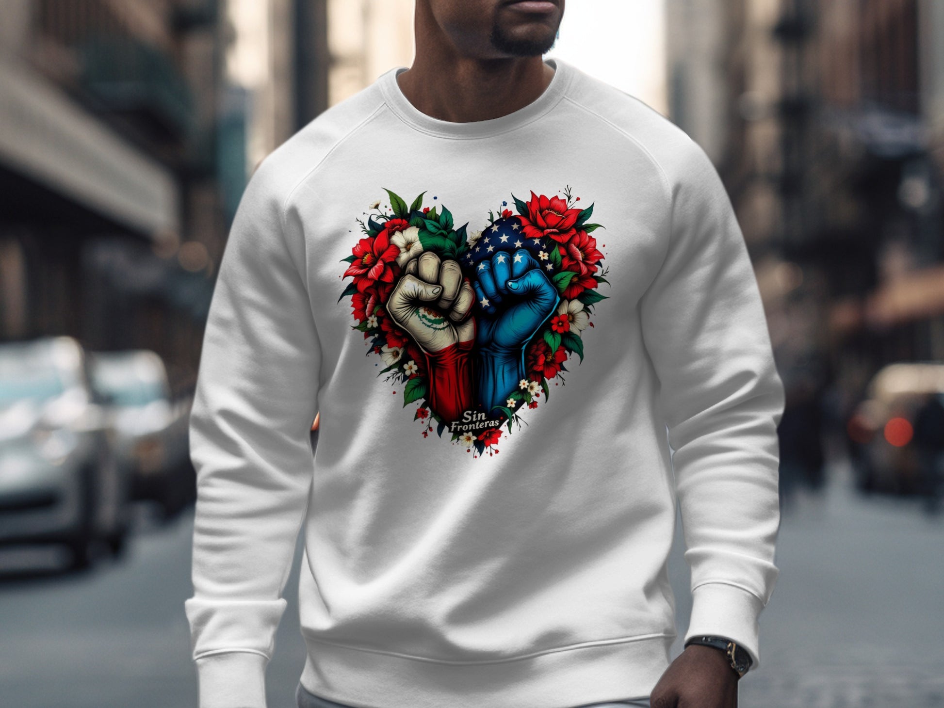 Patriotic Heart Design Power Fist Sweatshirt product