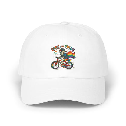 Ride with Pride Skull on Bicycle Graphic Hat product type