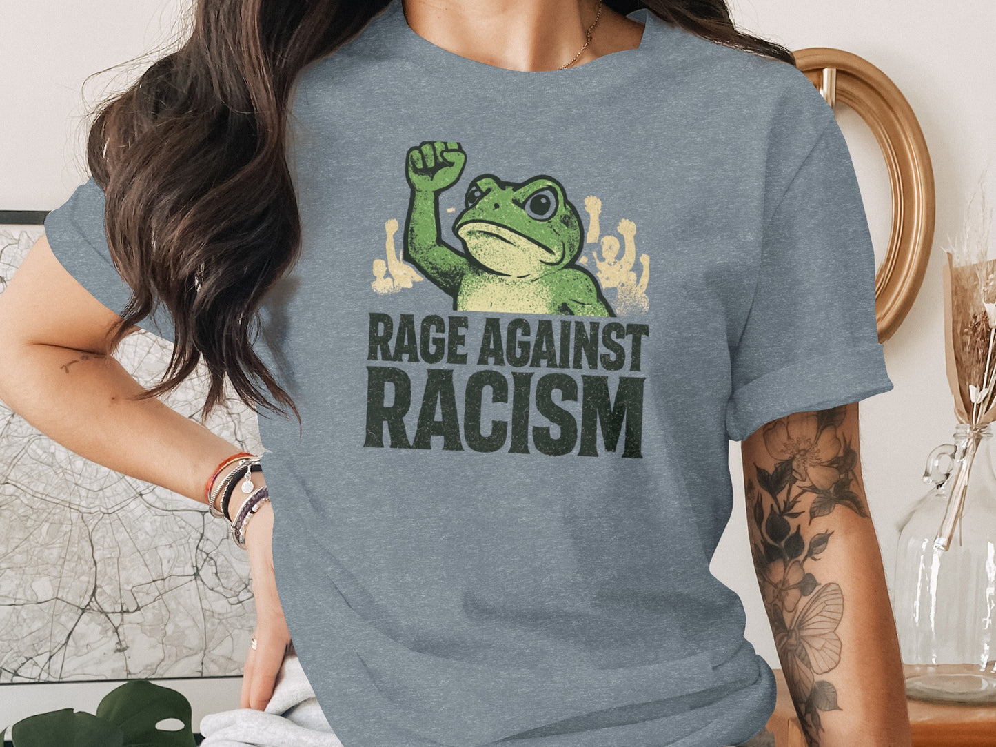 Rage Against Racism Frog Graphic Tee Product