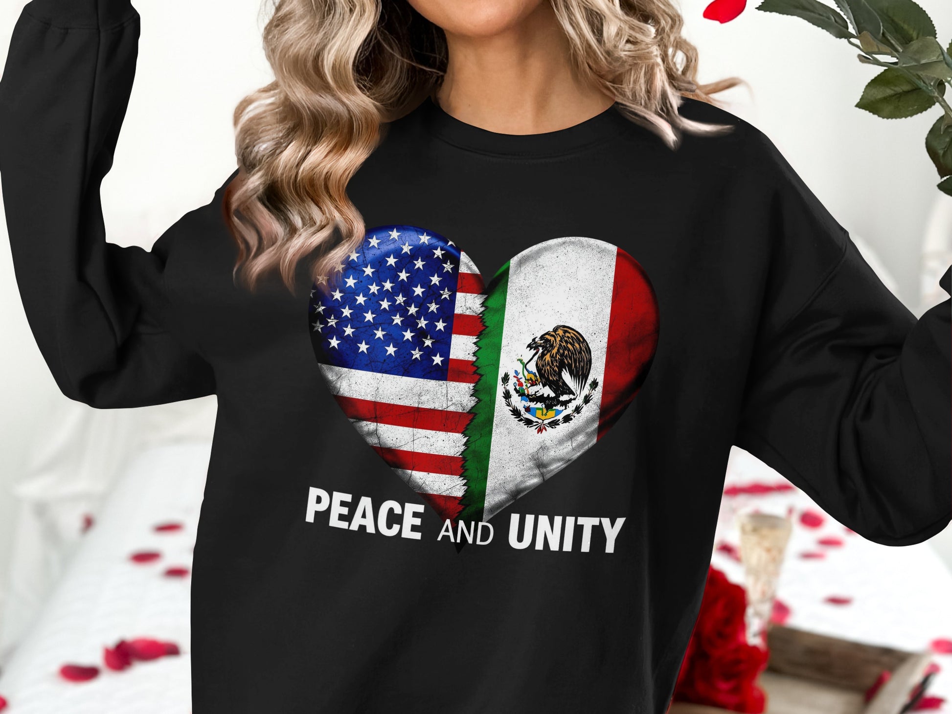 Peace And Unity Heart Flag Graphic Sweatshirt product