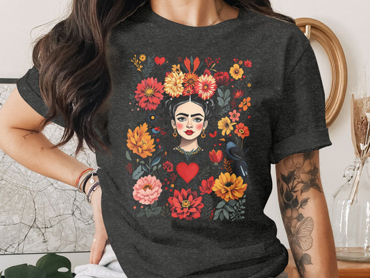 Frida Face Flowers Birds Hearts Vibrant Design product type