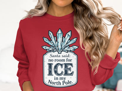 Santa Said No Room For Ice In My North Pole Sweatshirt