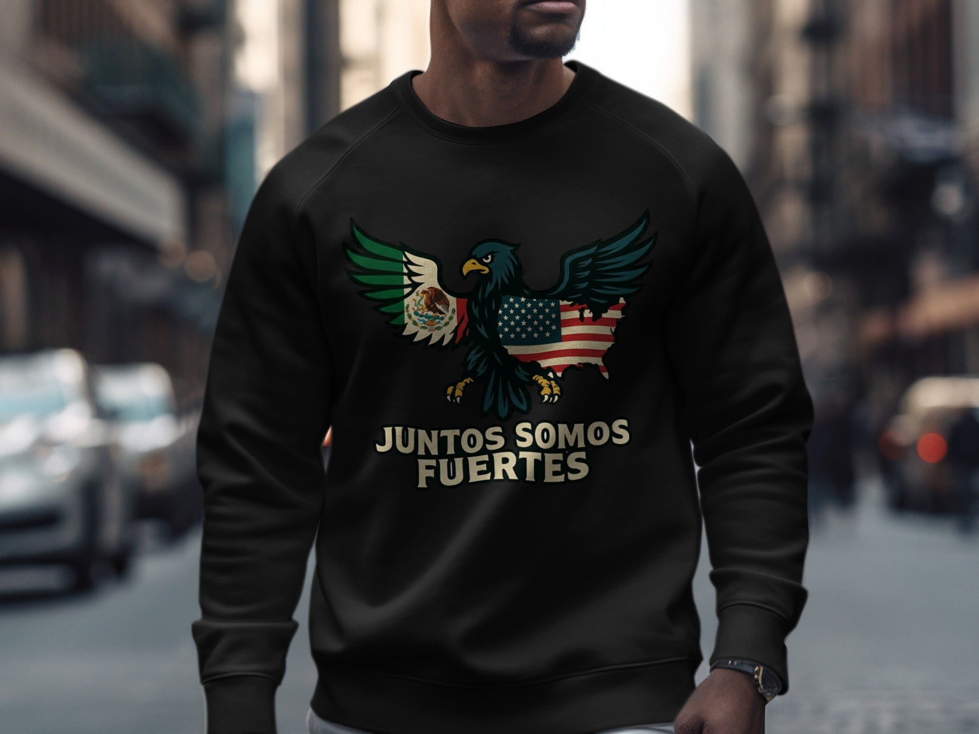 Juntos Somos Fuertes Mexican American Eagle sweatshirt