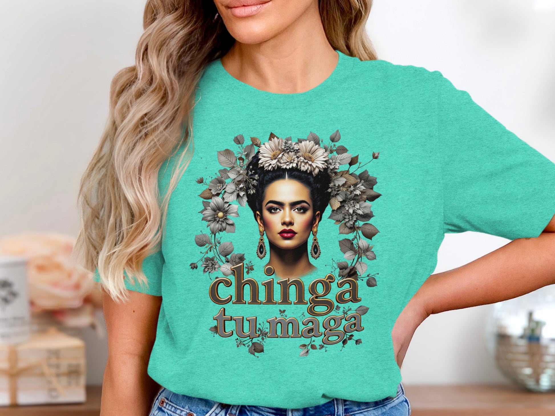 Chingá Tú Maga Floral Design Graphic Tee
