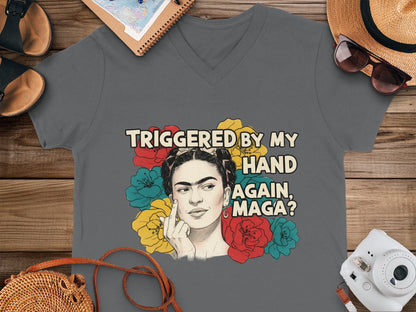 Triggered by My Hand Again MAGA Funny Graphic Tee