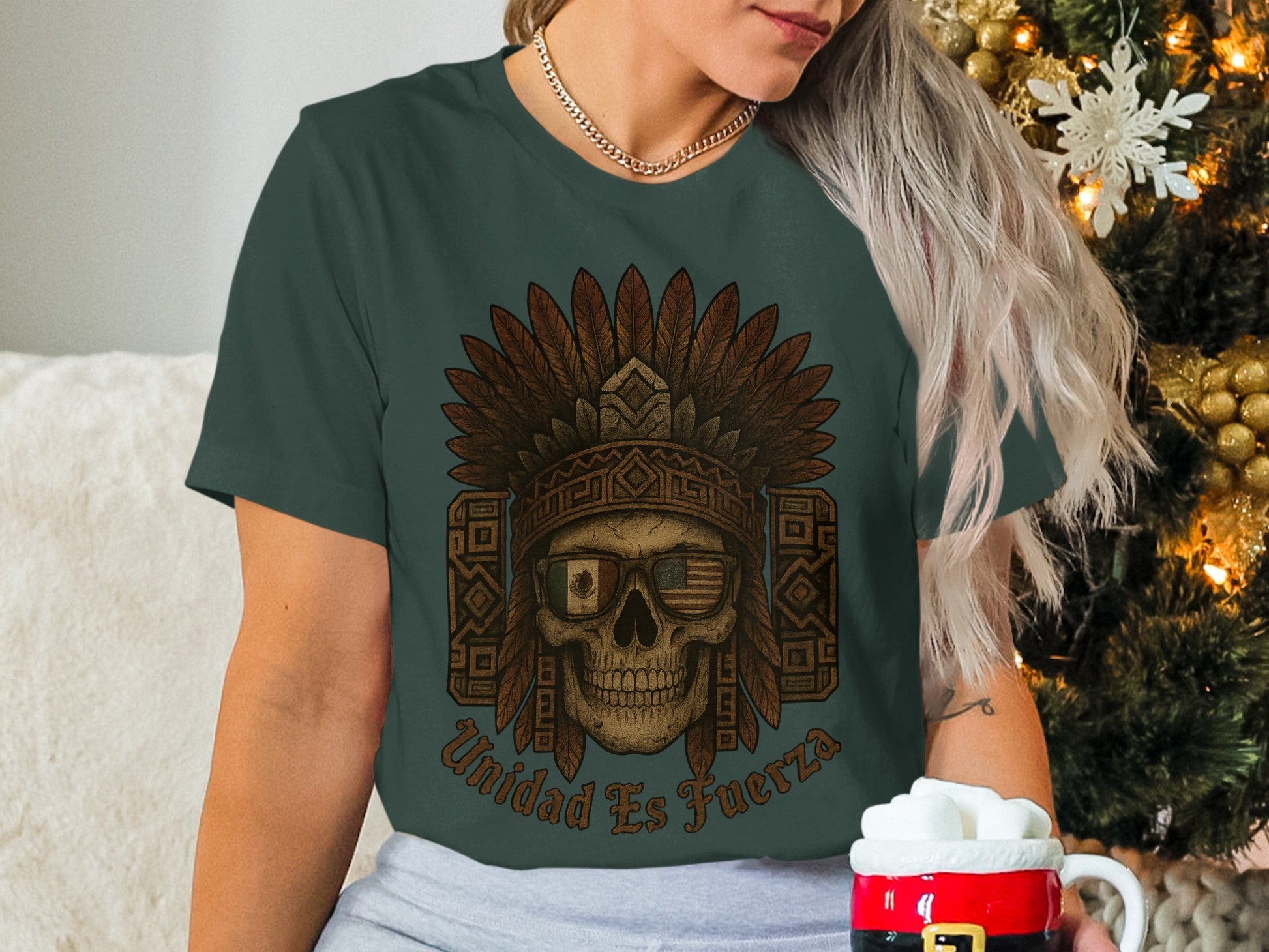 Unidad Es Fuerza Skull Graphic T-Shirt