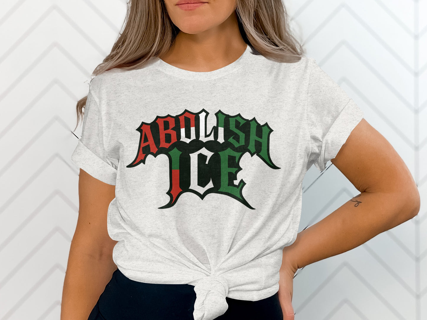 Abolish ICE Graphic Tee Shirt with Vintage Style Print