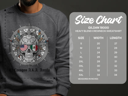 El Chingon A.K.A. Antifa Heavy Blend Crewneck Sweatshirt