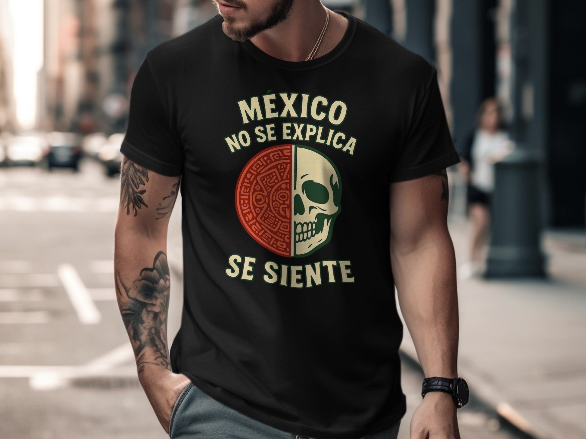 Mexico No Se Explica Se Siente Skull Design T-shirt product type