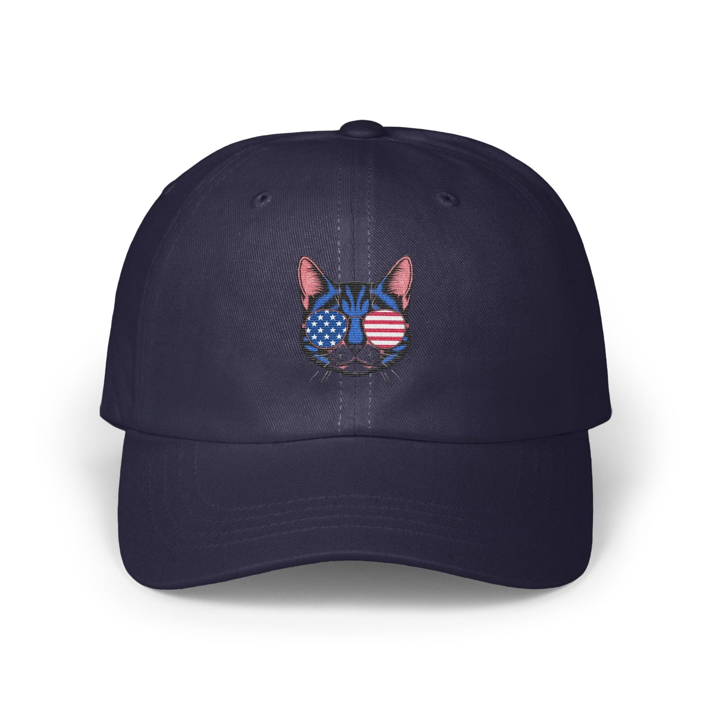 Patriotic Cat Embroidery Dad Hat Stylish Cap product