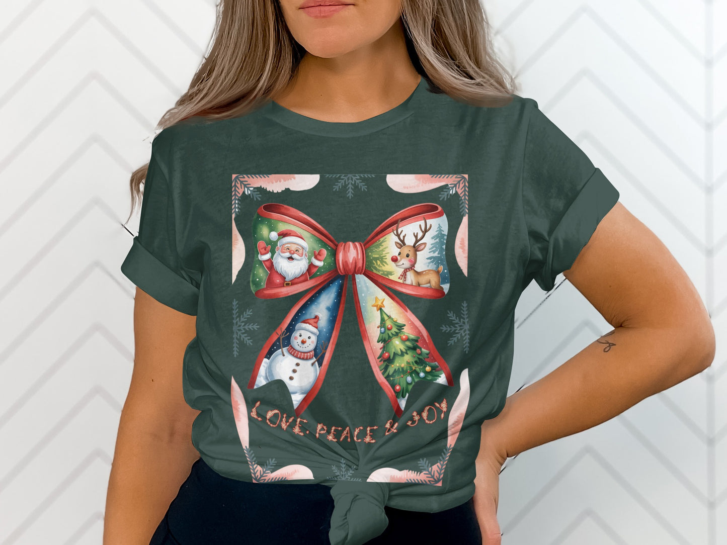 Love Peace and Joy Christmas Themed Shirt