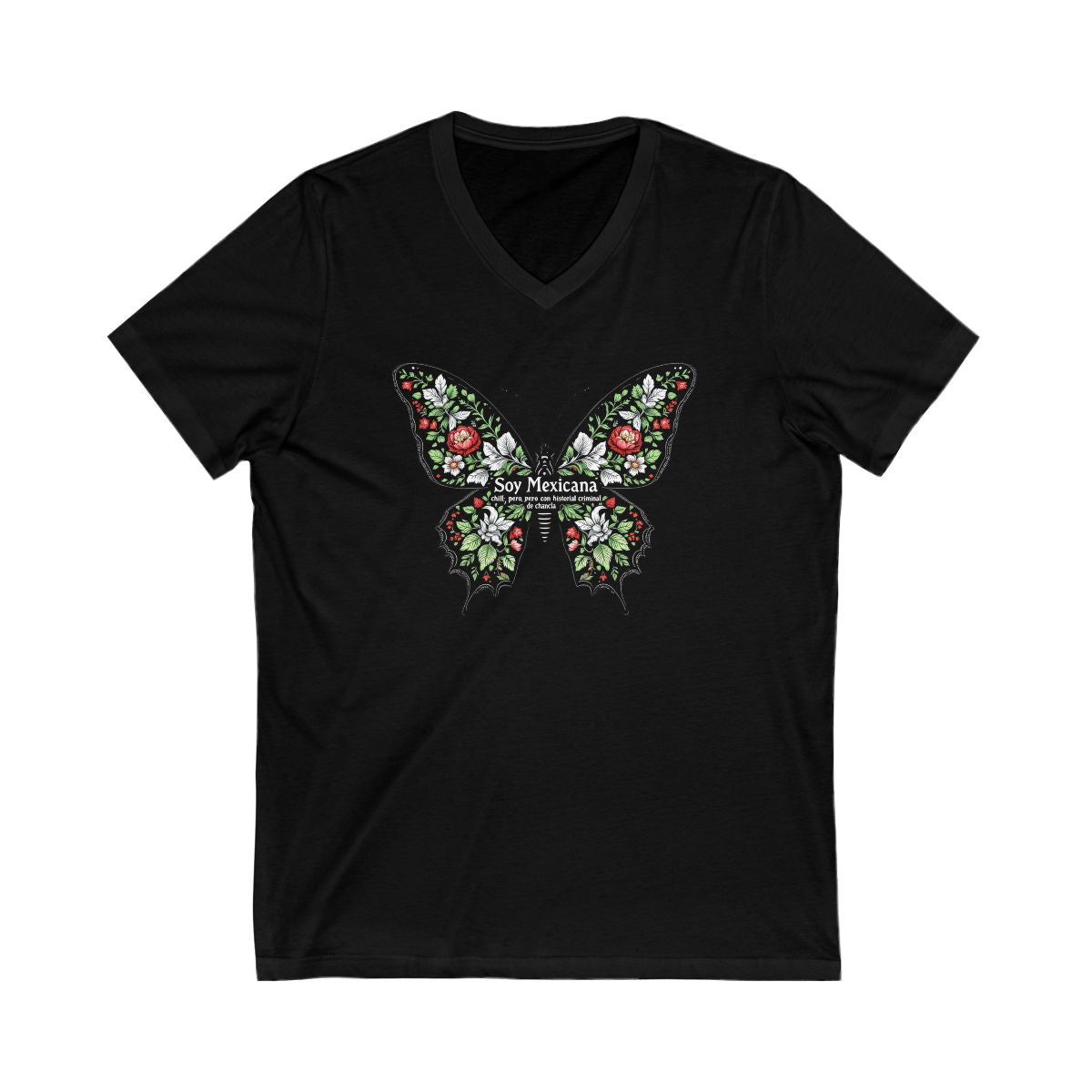 Soy Mexicana Butterfly Graphic V Neck Shirt product type