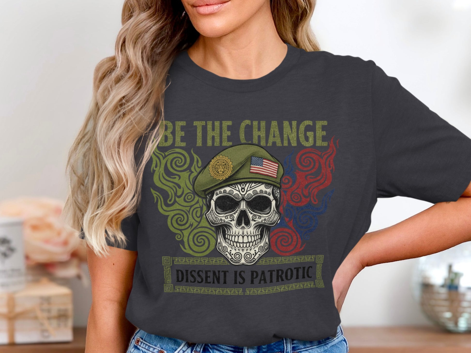 Be The Change Dissent Is Patriotic Graphic T-Shirt