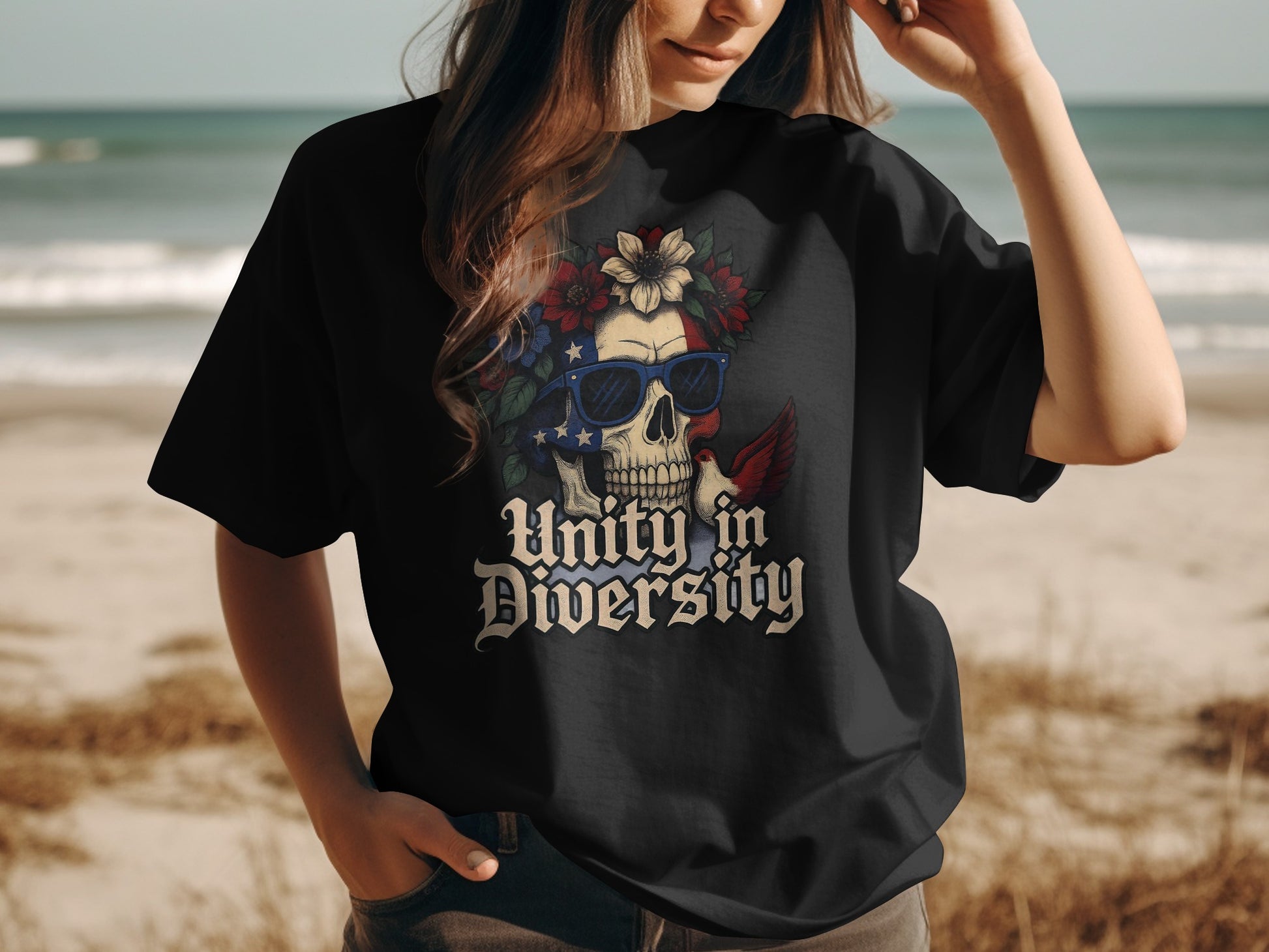 Unity in Diversity Skull Themed Graphic T-shirt product