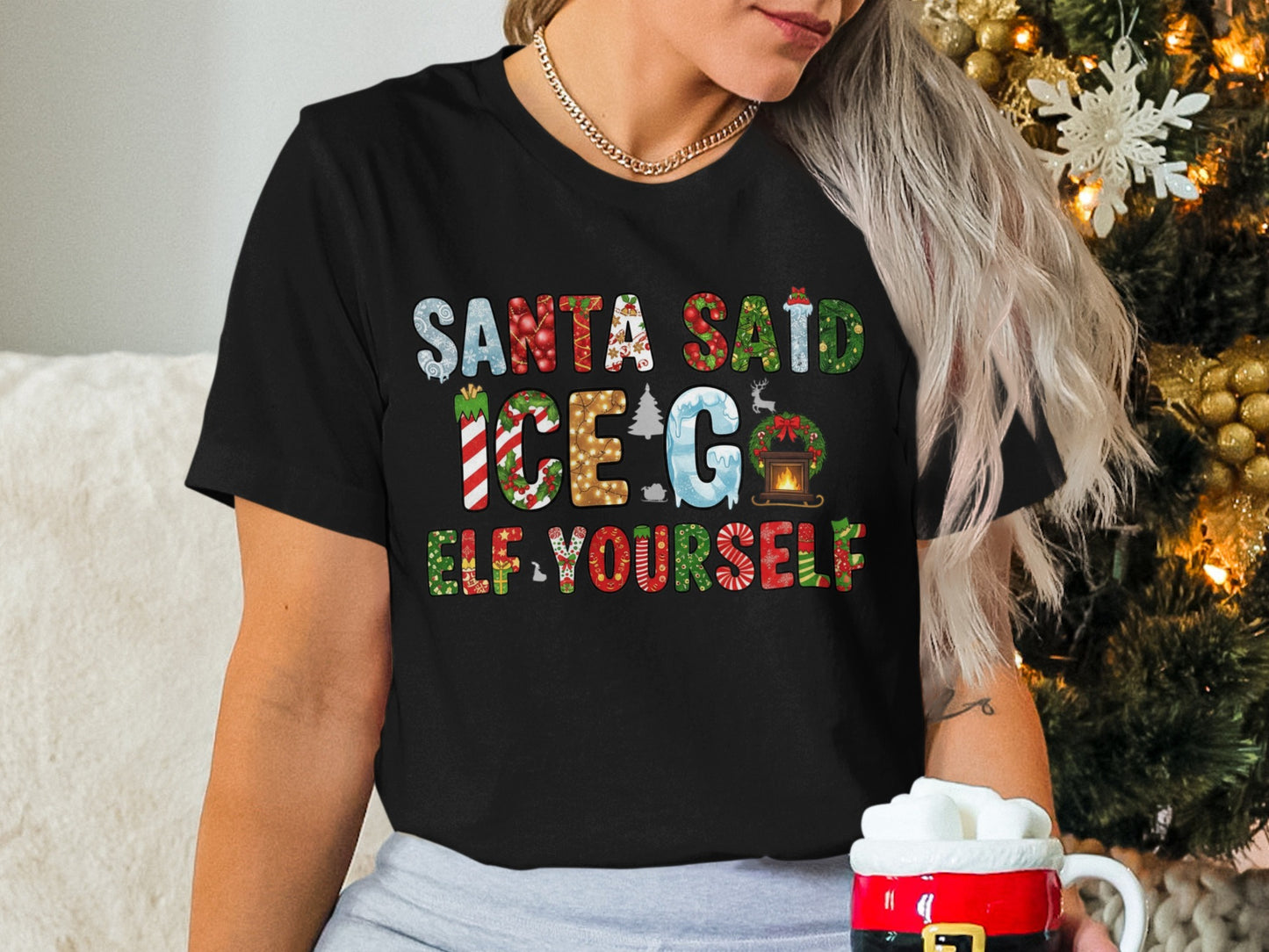 Santa Said Ice Elf Yourself Holiday T-Shirt