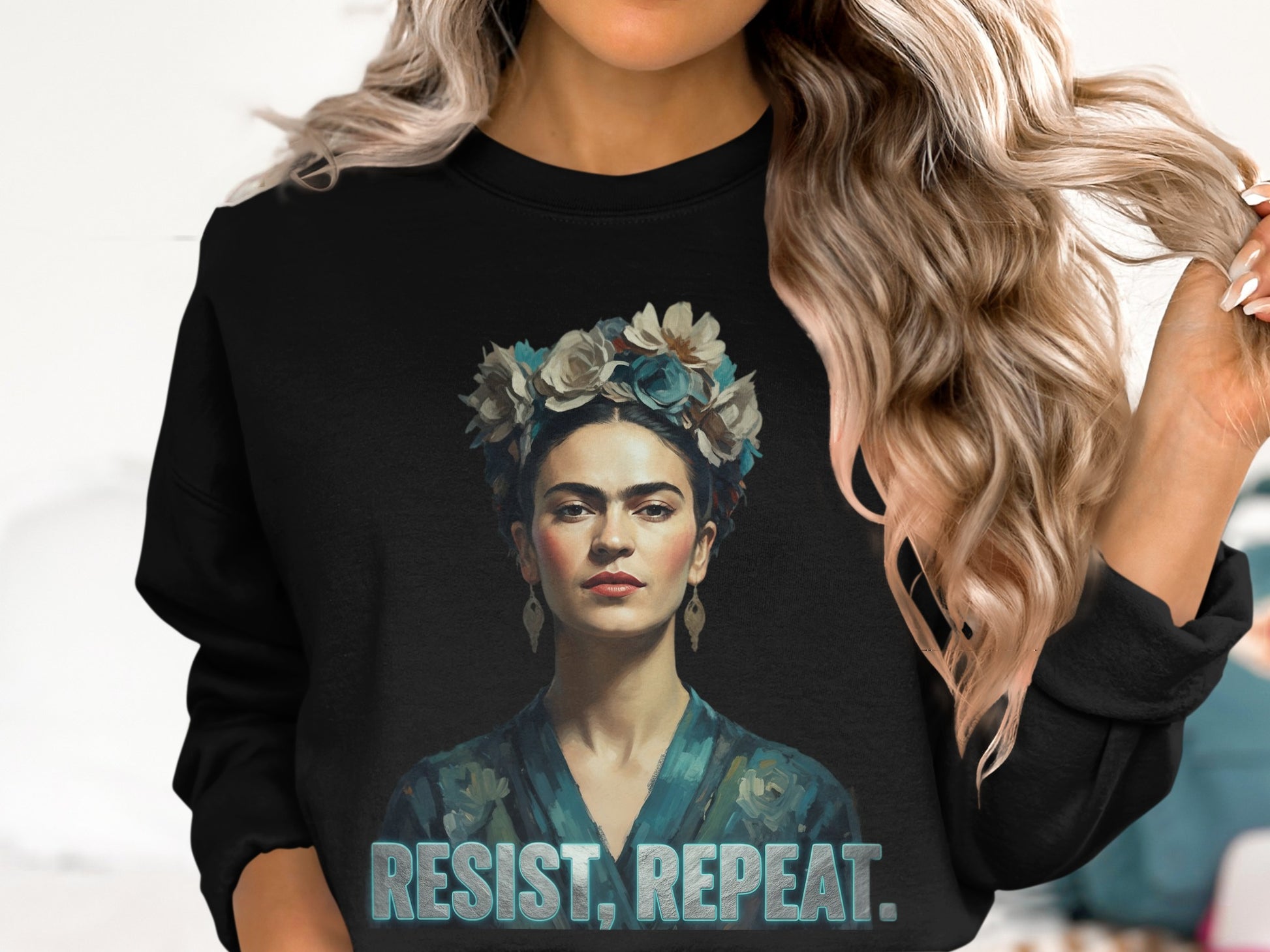 Resist Repeat Bold Style Graphic Sweatshirt