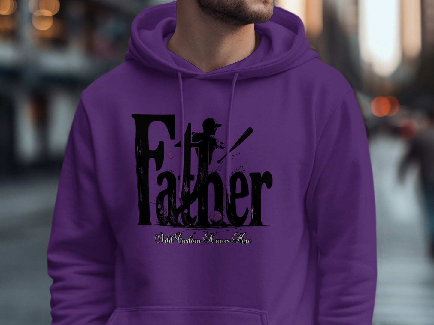 Father Hero Graphic Purple Hoodie product