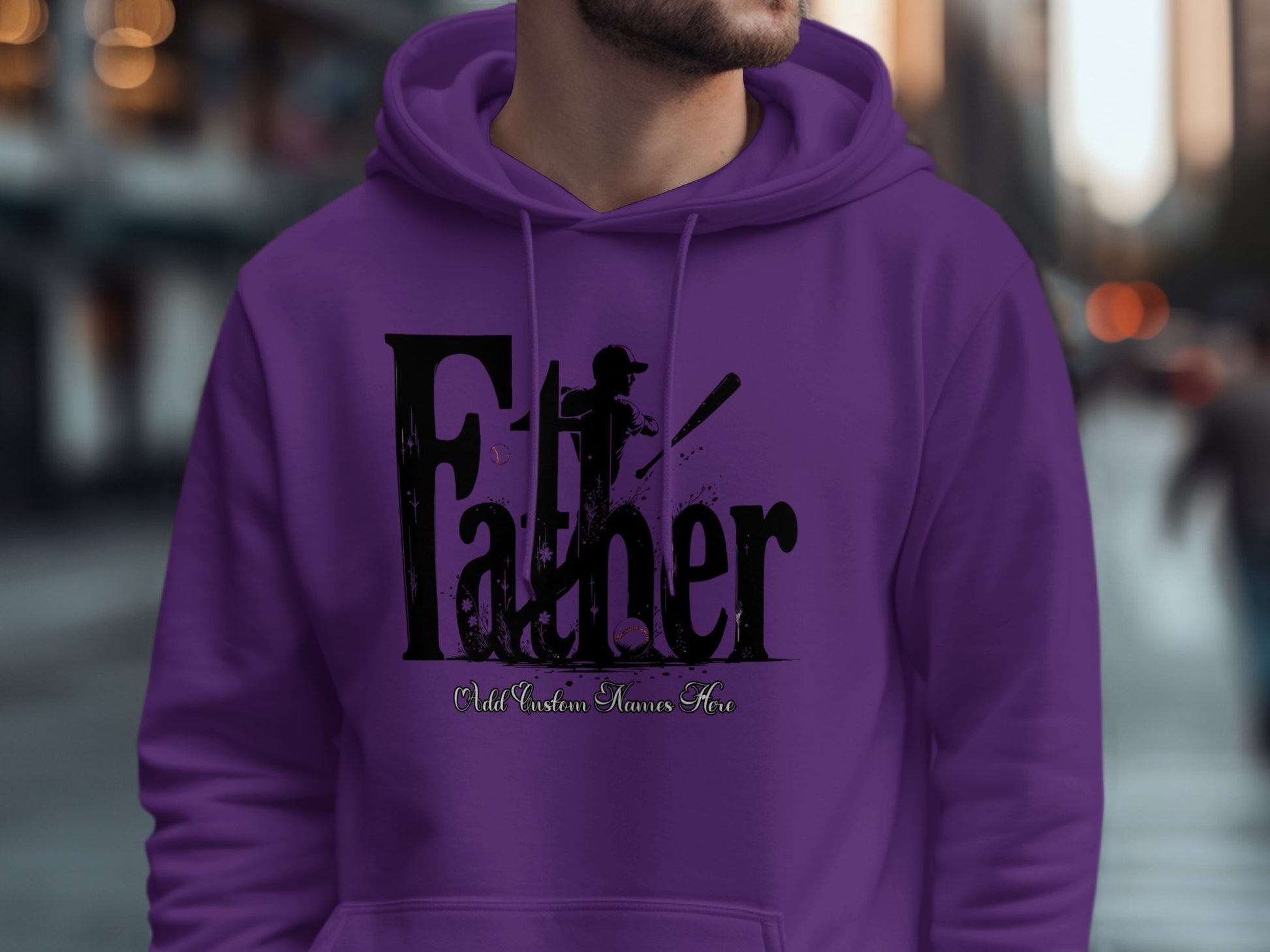 Father Hero Graphic Purple Hoodie product