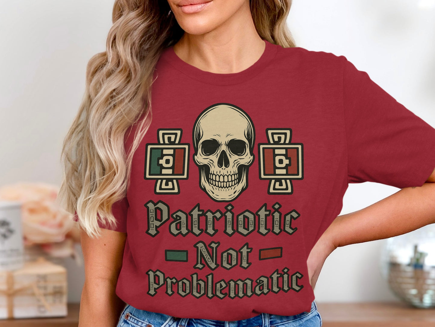 Patriotic Not Problematic Skull Graphic Tee