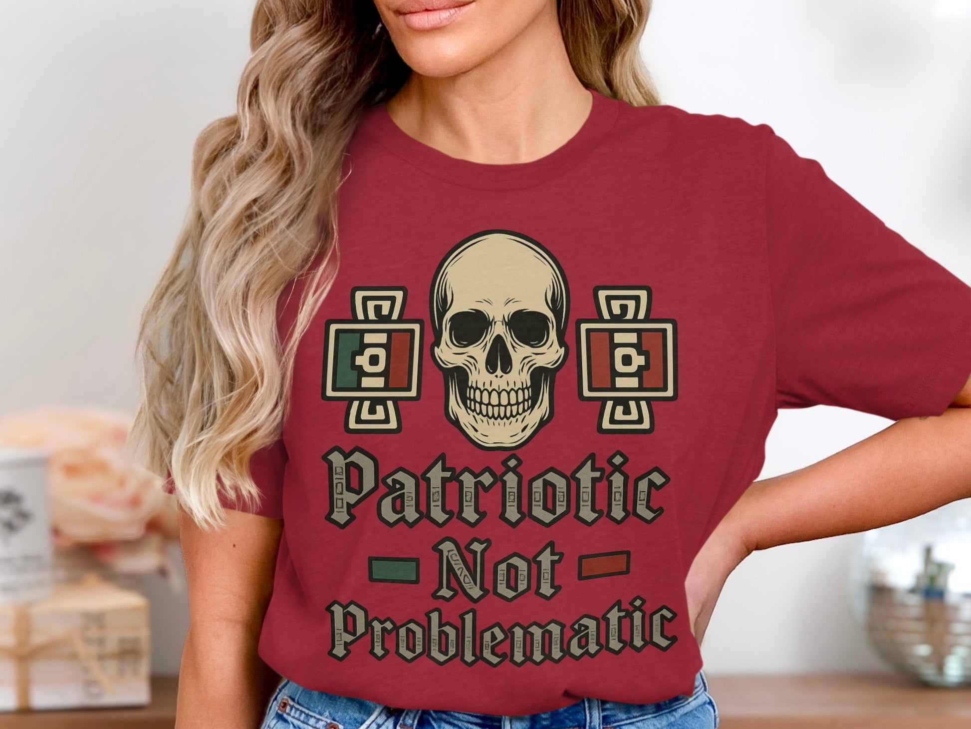Patriotic Not Problematic Skull Graphic Tee