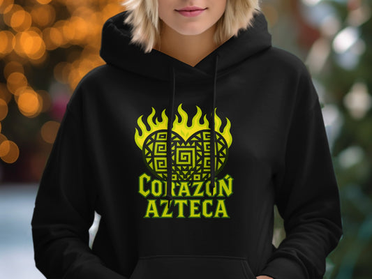 Corazón Azteca Hoodie with Vibrant Design product