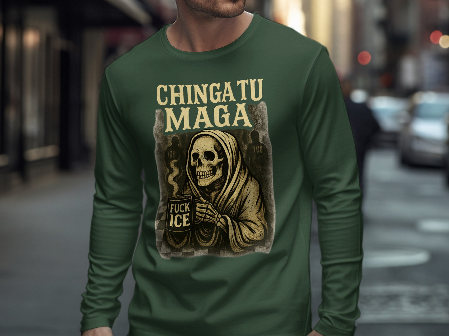 Chingatu Maga Fuck Ice Skeleton Long Sleeve Shirt