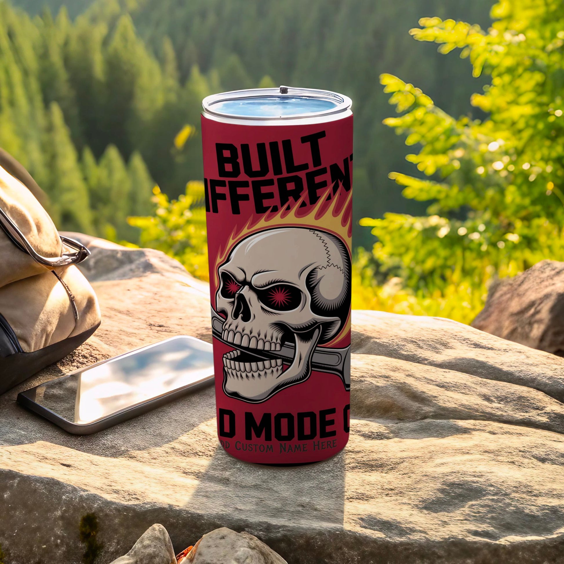 Built Different Red Skull Mode Custom Tumbler product type